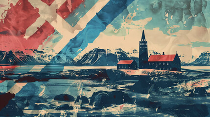 Captivating collage showcasing iconic Icelandic scenery and architectural marvels