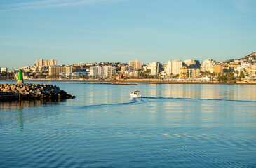 Fototapeta na wymiar Yachts marina in the summer morning in Benalmadena, Malaga, Spain
