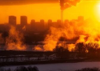 Winter sunrise in Moscow