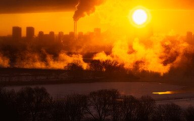 Winter sunrise in Moscow