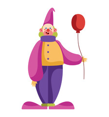 birthday clown with balloon