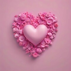 3D pink heart Blooming Affection
