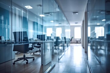 Empty Modern Office Space Blurred Background	