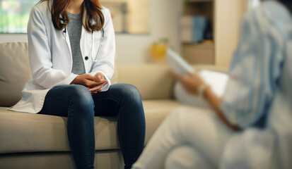 an emotional interaction between patient and doctor in a clinic setting