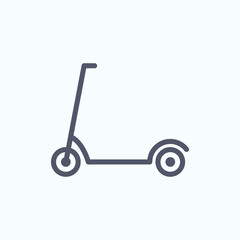 Electric scooter vector line icon logo. Bicycle electric scooter silhouette charge design