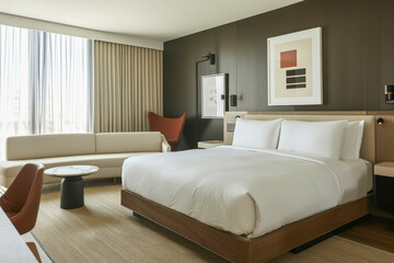Elegant Modern Hotel Room With Stylish Furniture and Decor
