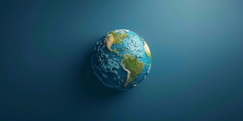 Obraz na płótnie Canvas Blue and Green Earth on Blue Background. Generative AI