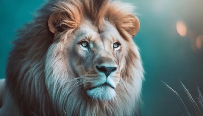 lion animal abstract wallpaper in pastel colors generative ai