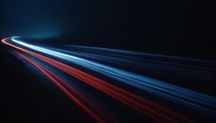 a blue and red light streaks