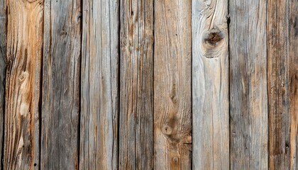 Fototapeta premium old weathered wood surface with long boards lined up wooden planks on a wall with grain and texture light neutral tones with age