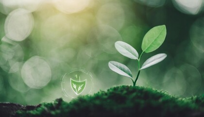 eco friendly concept ecologic symbol icon on nature background design to renewable resources sustainability product eco friendly conservation to a green sustainable environment to net zero