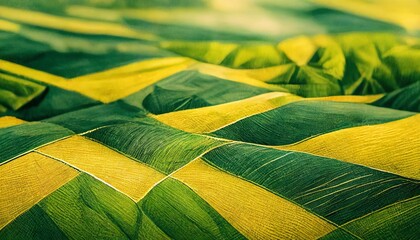 an abstract quilt made of yellow and green colors in the style of naturalistic landscape backgrounds