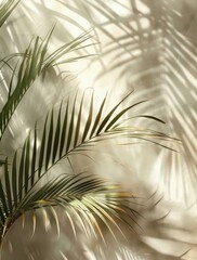 Palm Tree Casting Shadow on Wall