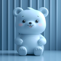 Obraz premium A cute and happy baby bear 3d illustration