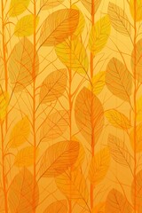 Yellow leaves on yellow background