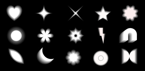 black gradient elements blurred 80s style retro blur