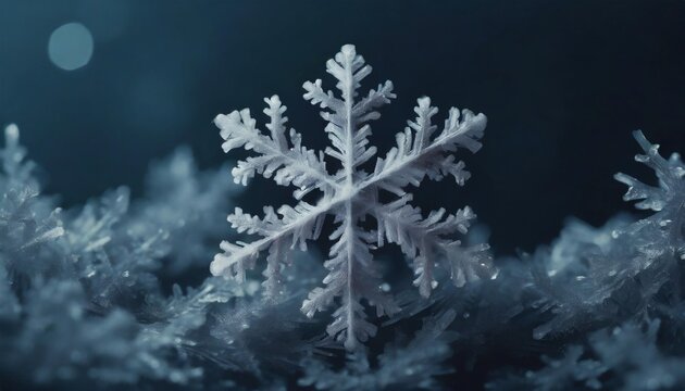snowflake on blue background