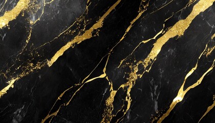 dark marble texture with golden veins black marble background wallpaper
