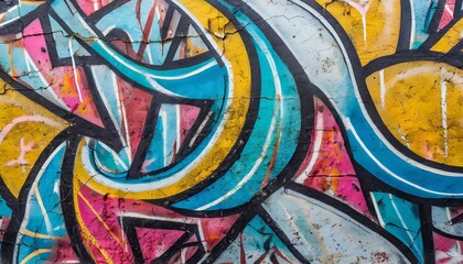 vibrant seamless pattern of graffiti art adorning weathered concrete capturing the rebellious...