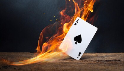 ace card with fire effect poker casino illustration