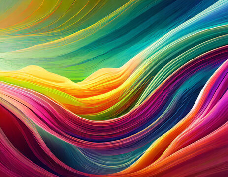 abstract futuristic wavy bright colors lines background