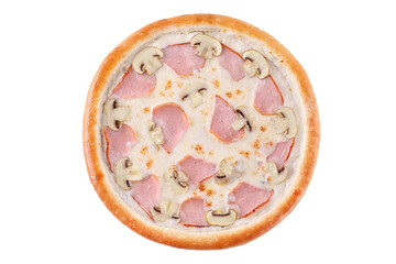 Appetizing Pepperoni Pizza, on a white background, isolate, for a food delivery site,