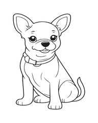 Obraz na płótnie Canvas Dog Coloring Page for Kids, Cute Dog Vector, Dog black and white, Dog illustration