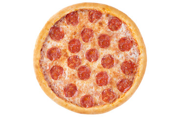 Appetizing Pepperoni Pizza, on a white background, isolate, for a food delivery site,