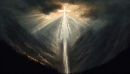 ascension of jesus christ painting illustration generative ai - obrazy, fototapety, plakaty