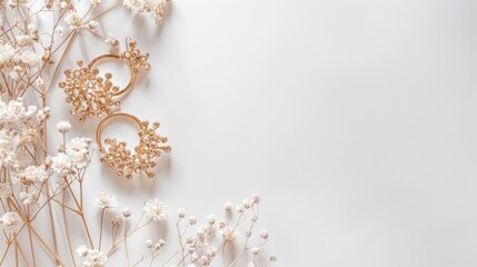 Fototapeta premium Creamy pink flower bouquet on white background space for text. wedding greeting cards, mother's day, birthdays