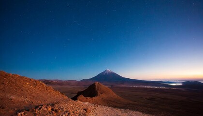 fantastic night landscape of an unknown planet