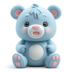 Obraz premium A cute and happy baby bear 3d illustration