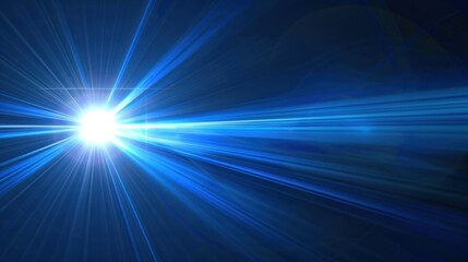 Blue light flash beam flashes, Blue light flare special effect