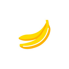 Banana vector web symbol design. Vector banana bunch line flat isolated icon. Yellow cartoon food logo symbol.