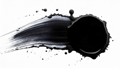 black ink blob spot isolated on white background design object frame