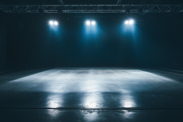 spotlight creates a mesmerizing effect on the stage, drawing attention to the illuminated performance space. - 783369797
