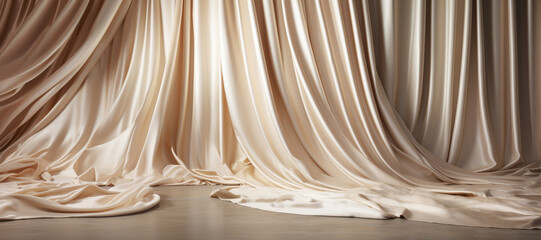 Soft silk fabric creates a delicate backdrop, its smooth surface reflecting light with gentle ripples. - 783369918