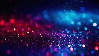 background of abstract blue red purple and black glitter lights defocused