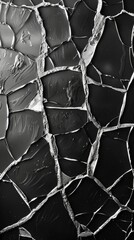 Abstract Cracked Black Surface Texture Close-up