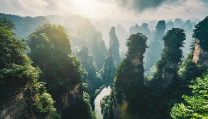 landscape of zhangjiajie tianzi mountain scenic area located in wulingyuan scenic and historic interest area which was designated a unesco world heritage site in china
