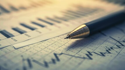 chart or graph paper. Financial, account, statistics and business data concept.