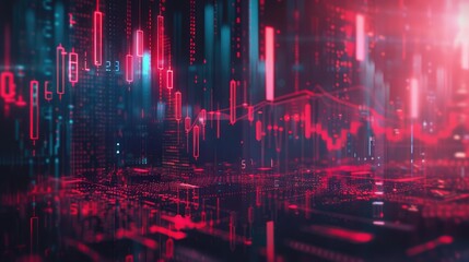 Fototapeta premium Stock market graph trading analysis investment financial, stock exchange financial or forex graph stock market graph chart business crisis crash loss and grow up gain and profits win up trend