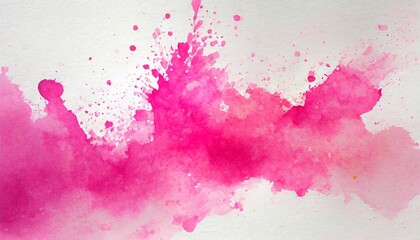 pink splash of paint watercolor on paper abstract watercolor art hand paint on white background