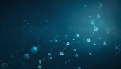 molecule in blank blue wide background