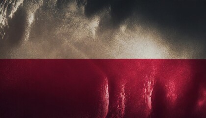 poland flag banner background background in the style of liquid emulsion printing generative ai