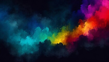 Fototapeta na wymiar watercolor color full background watercolor background with clouds rainbow color
