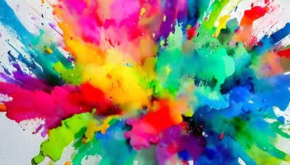 a colorful explosion of paint with a white background the colors are bright and vibrant creating a sense of energy and excitement the image could represent the creative process or the beauty of art