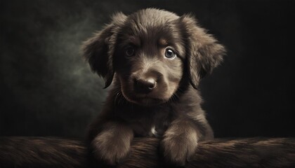 cute 3d puppy in the style of photorealistic
