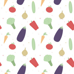 Seamless colorful pattern of vegetables