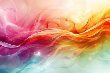 Fototapeta premium Abstract wavy glowing and sparkling colorful background.